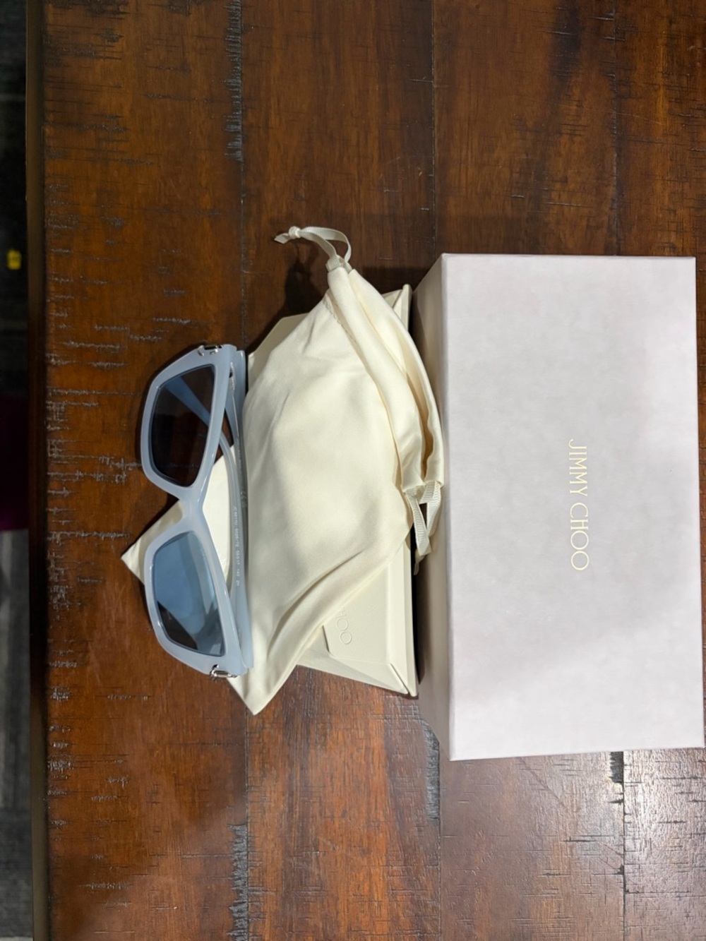 Jimmy Choo Light Blue Sunglasses with Blue Lenses